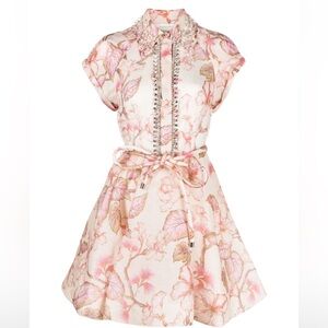 ZIMMERMANN
Matchmaker embellished floral-print linen and silk-blend mini dress